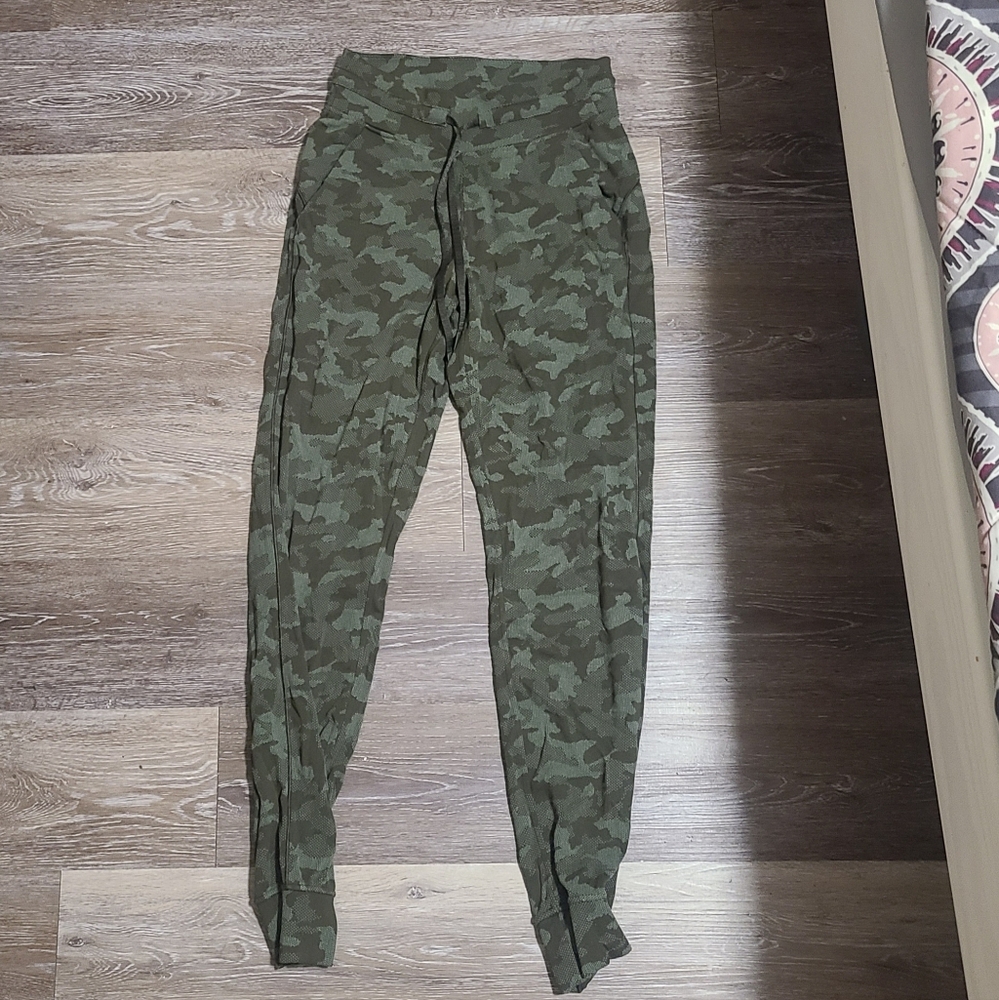 Lululemon Green Camouflage Joggers